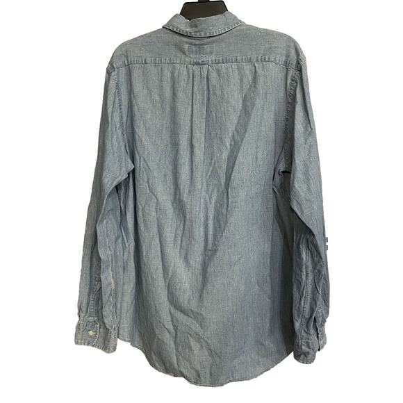 Ralph Lauren Shirt Lightweight Chambray Denim Long-Sleeve Button Down Men's XL - Picture 2 of 7